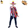 Fantasia de Palco para Adulto Masculino de Halloween Fantasia de Apresentação Fantasia de Cosplay Capa Mexicana de Mascarado