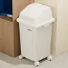 Cubo de basura con ruedas para el hogar Modelo nuevo 2026 con tapa Tamaño grande Gran capacidad Escuela Comercial Catering Oficina Cocina