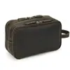 Neceser de Cuero Genuino para Hombres y Mujeres, Cuero Crazy Horse Vintage Bolsa de Cosméticos, Bolsa de Almacenamiento con Forro Impermeable, Neceser