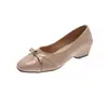 Sapatos Mary Jane femininos com corte baixo, aumento de altura interno, laço, sapatos baixos de sola única, novo estilo balé para primavera e verão 2026, delicados