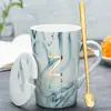 Taza Cerámica Taza con Tapa Cuchara Hogar Oficina Pareja Taza de Té Taza para Beber Taza de Café Puede Imprimir Logo Patrón