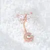 Venta caliente de Amazon anillo de ombligo de mariposa inferior redondo de circón clavo de ombligo mariposa de doble cabeza de circón clavo de ombligo