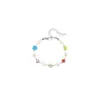 Pulsera de color de contraste color aleatorio flor perla de imitación femenina ins nicho pulsera de cuentas nueva pulsera femenina de acero de titanio