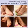 Tiras de Uñas de Pies de Alto Brillo Más Vendidas de Amazon, Paquete de 24 Piezas, Parches para Uñas de Color Sólido, Sin Sellador, Uñas Postizas