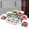 Mesa de Buffet de Hot Pot de Hotel Salada de Frutas Prato de Pratos Frios Suporte para Tigelas Suporte para Condimentos Tigela Prato de Pratos Frios Molho Suporte para Exibição de Sobremesas