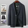 Traje de Lana de Doble Cara para Hombre con Forro de Pluma de Ganso, Nuevo Estilo Casual de Negocios para Otoño e Invierno