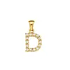 Moda Europea y Americana Nicho Simple Colgante de Letras de Circonita Accesorios Acero Inoxidable Chapado en Oro de 18K Letras de Perla Micro-Incustadas
