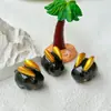 Conejo de orejas doradas de dibujos animados tridimensional luminoso accesorios para joyería de pegamento de crema diy adornos de escritorio regalos creativos accesorios de resina