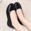 Sapatos de Trabalho Comissária de Bordo Sapatos de Couro Preto Femininos Bico Redondo Sola Macia Trabalho Sapatos Profissionais Sapatos Femininos Dropshipping