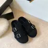 Mocasines de Mujer con Suela Blanda Más Terciopelo Zapatos Individuales Mocasines de Conducir Tacto de Lana Cálidos Pantuflas de Punta Cerrada Zapatos Peludos Otoño Invierno