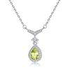 Colgante de Plata S925 Incrustado con Cristal Natural en Forma de Gota de Agua y Pera, Collar de Topacio Multicolor para Mujer, Joyería de Plata de Lujo Ligero para Banquetes