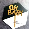 Tarjeta de cumpleaños acrílica con diseño de bebé transfronterizo, bienvenida, estilo oh bebé, decoración para tarta, fiesta, postre, mesa, vestido