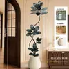 Planta Artificial Verde Black Diamond con un Toque de Lujo para Decoración de Sala de Estar, Planta de Interior Grande en Maceta, Árbol Falso y Planta Artificial