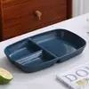 Plato de desayuno dividido para el hogar estilo Ins, plato de fruta, plato largo cuantitativo para reducción de grasa, control de peso, comida, plato de tres compartimentos, venta al por mayor