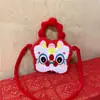 2026 Boneco de Pelúcia Dança do Leão de Ano Novo Bolsa de Ombro Bolsa Transversal Desenho Animado Fofo Bolsa de Mão Simples Moda Feminina