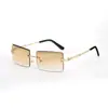 Gafas de sol cuadradas sin montura, de corte, de moda, multicolor, gafas de moda de verano transfronterizas, gafas de sol para hombre y mujer