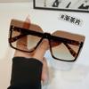 Nuevas gafas de sol de metal de media montura europeas y americanas, modernas gafas de sol de un solo cuerpo sin marco, de borde cortado, delgadas, gafas anti-UV para mujer