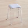 Banquito de Plástico con Cubierta Suave para el Hogar, Simple y Portátil, Silla de Comedor con Almacenamiento, Banquito Transparente, Apilable, Juego de Banquitos, Se Pueden Apilar