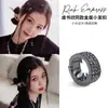 Fivela de Cabelo Estilo Noite de Grito de Yu Shuxin 2025 Novo Clipe de Cabelo Trançado de Metal Anel de Cabelo Redondo com Strass Presilha de Cabelo Acessório de Cabeça