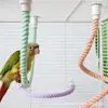 Percha para Loro Cuerda de Algodón Colorida Cuerda Giratoria para Trepar con Extremos Fijos de 0 kg, Escalera de Trepar Flexible Libremente Accesorio para Jaula de Pájaros