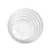 Plato redondo poco profundo de melamina blanca tipo porcelana, vajilla de hotel, restaurante, restaurante comercial, plato de buffet, plato de plástico