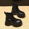 CJL8308-6 Botines Chelsea de Suela Gruesa Pequeños para Niños Otoño e Invierno 2024 Nuevos Botas Martin de Caña Ahumada
