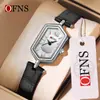 Reloj de Cuarzo OFNS con Diseño Hexagonal Simple Impermeable Regalo para Mujeres de Negocios Reloj de Pulsera de Moda Reloj Pequeño de Lujo Ligero