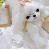 Vestido Lindo de Verano para Perros Pequeños Teddy Bichon, Ropa Transpirable para Mascotas con Encaje y Lentejuelas