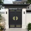 Aleación de Aluminio Nuevo Estilo Chino Villa Puerta Doble Puerta de Patio Puerta Exterior para Jardín Puerta para Casa de Campo Auto-Construida