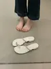 Sandálias de Salto Baixo Bloco com Tiras de Strass para Dedos dos Pés Femininas, Uso Externo de Verão, Combinadas com Saias, Sapatos de Praia Estilo Fada para Férias Que São Confortáveis nos Pés