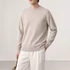 Suéter OT para Hombre Cuello Redondo Old Money, Suéter de Punto Base Casual Holgado Cálido Color Sólido Nuevo Otoño/Invierno para Hombre