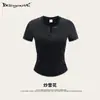 Street Madness Camiseta de Manga Corta Lavada Vintage Estilo Retro Informal Moderna y Elegante Ajustada Suave Cuello en V para Mujer.