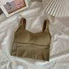 Camisola esportiva branca de uma peça com bojo no peito, nova base interna feminina, roupa íntima de beleza nas costas, roupa externa, top tubo da moda