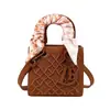Lenço de seda bordado, bolsa Lady Dior, bolsa quadrada pequena, bolsa de mão da moda, bolsa de ombro versátil, bolsa transversal acolchoada feminina estilo francês