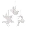 3 colgantes creativos para árbol de Navidad, decoración navideña, unicornio, transparente, alce, acrílico, para colgar en el árbol.