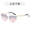 Gafas transfronterizas 8093 gafas de sol, gafas de chica hot europeas y americanas, estilo retro, gafas de sol únicas sin montura con patillas metálicas en forma de serpiente