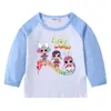 2023 Nuevo Transfronterizo Primavera y Otoño Camiseta Infantil Cuello Redondo Dibujos Animados Manga Larga Top Camiseta Base Niños y Niñas Bebé Algodón Camiseta