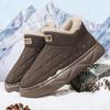 Zapatos de Algodón de Invierno para Hombre con Forro de Felpa, Engrosados para Calidez, Botas de Nieve para Exteriores, Mocasines de Media Caña Tendencia Resistentes al Frío del Noreste