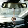 Decoración de coche con escritura árabe, estrella y luna, con incrustaciones de diamantes, adorno colgante giratorio para el interior del coche, fabricante, colgante para coche