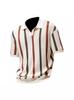 Camiseta de Verano a Rayas en Contraste Lel de Manga Corta para Hombre Marca Trendy Cool Moda Casual Polo de Punto Top Ropa