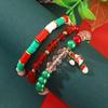 Conjunto de Pulseiras de Natal Europeu e Americano Pulseira Elástica com Contas Letra Papai Noel Floco de Neve Alce Presentes Transfronteiriços