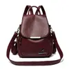 Mochila de Cuero PU Suave de Nuevo Estilo Transfronteriza para Mujer, Bolsa de Viaje de Gran Capacidad, Mochila Casual Simple, Venta al por Mayor de Fabricante