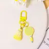Lindo colgante de llavero de hebilla de puerta de bádminton, accesorio de bolsa unisex hecho a mano DIY, colgante de cuentas al por mayor