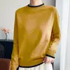 Camiseta base de punto de color bloqueado de cuello medio alto transfronteriza para mujer, nuevo top de punto de manga larga para otoño e invierno, elegante y a la moda