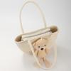 Bolso de mujer tejido a mano estilo étnico gran capacidad oso de peluche ins lindo bolso de paja bolso de hombro tote