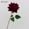 Rosa única de veludo, flor artificial, 50cm, para arranjos florais de casamento, decorações de corredor de hotel, atacado de flores artificiais de seda