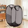 Cesto de Roupa Suja, Cesto de Roupa de Malha Dobrável de Grande Capacidade, Cesto de Armazenamento para Banheiro, Item Quente de Venda Transfronteiriça