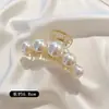 Elegante Pasador de Perlas Dulce Estilo Coreano Pinza para el Cabello de la Parte Trasera Elegante Pinza de Tiburón Versátil Pinza para el Cabello de Bola Adorno para el Cabello Mujeres