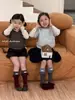 Calcetines de algodón peinado de canalé doble para niñas, de otoño, hasta la mitad de la pantorrilla, calcetines holgados infantiles sin costuras, estilo coreano, lote mixto