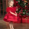 Vestido de Princesa para Pasarela de Niñas Lentejuelas Vestido de Cumpleaños para Niños Vestido de Anfitrión para Noche Vestido de Plumas para Actuación de Piano de Niñas